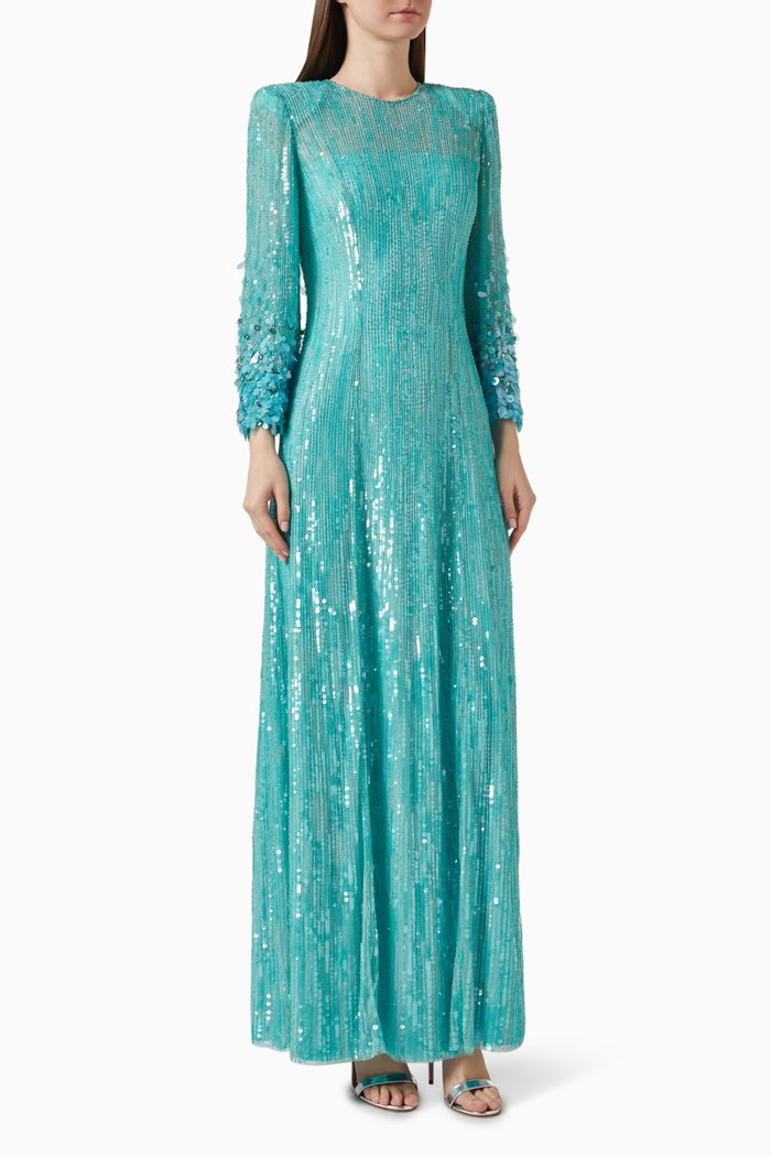 

Nymph Embellished Gown, Blue