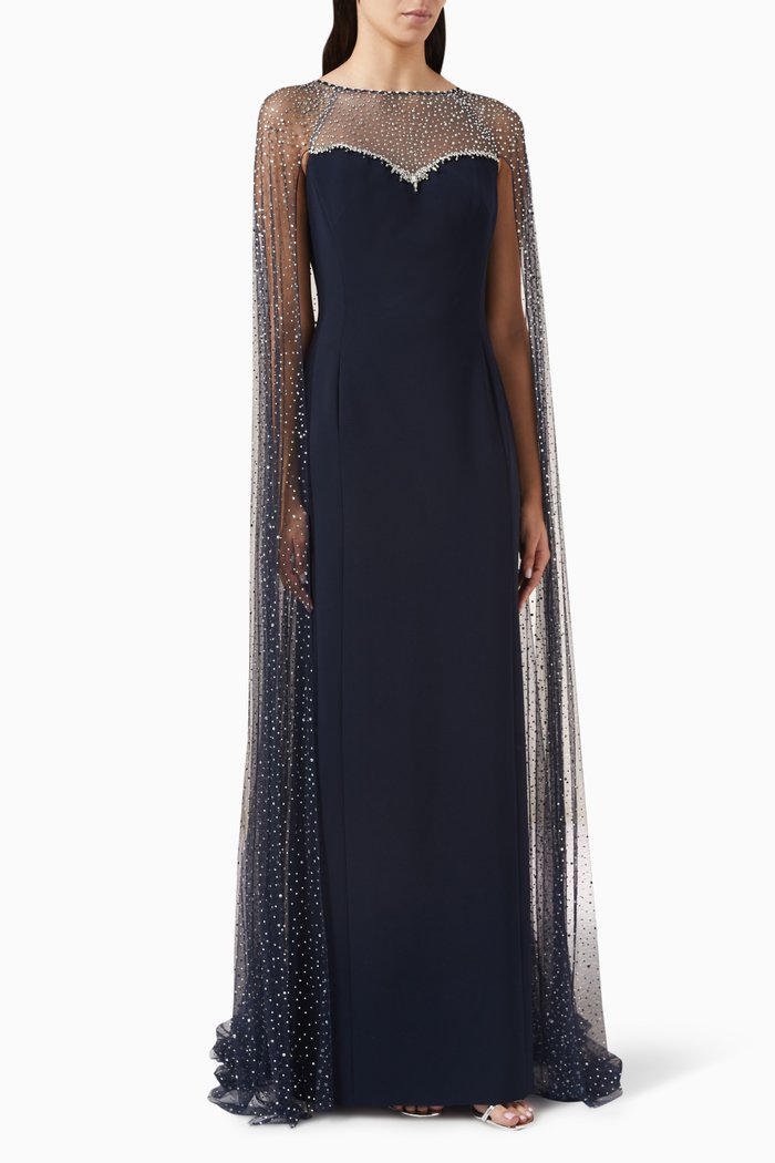 

Cordelia Crystal-embellished Gown, Blue