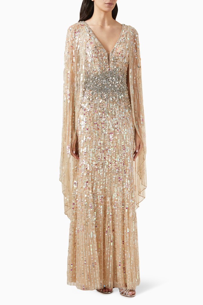 

Honey Pie Sequin-embellished Gown in Tulle, Silver