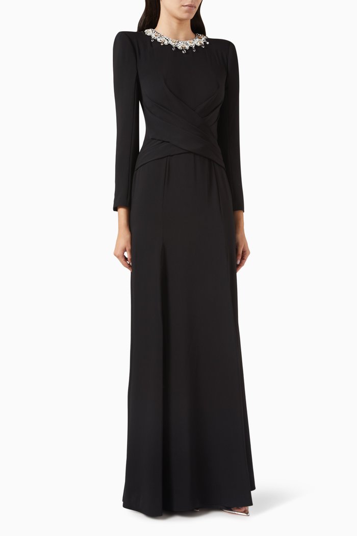 

Plaza Crystal-embellished Maxi Dress, Black