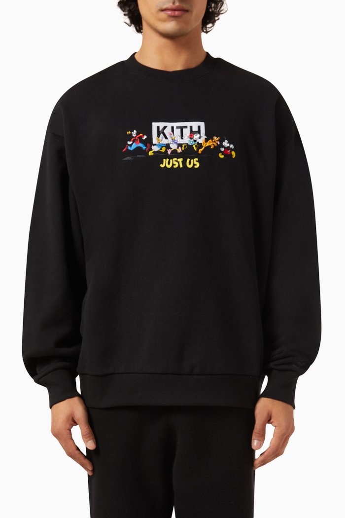 Kith x Mickey & Friends Family Sweatshirt in Cotton-fleece, Black