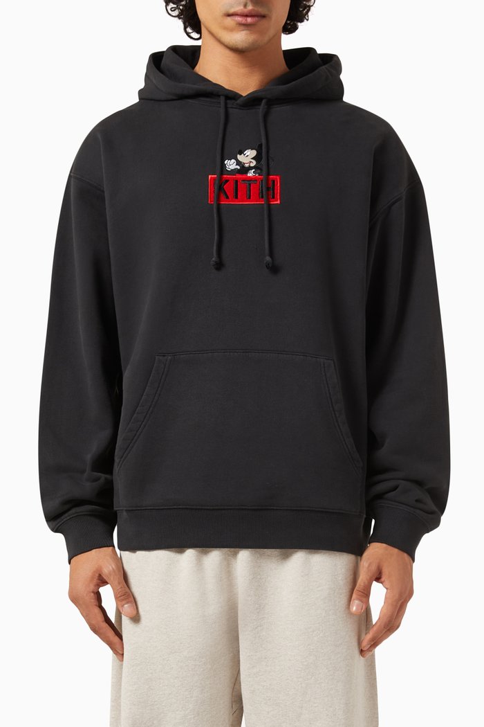 

Kith x Mickey & Friends Mickey Hoodie in Cotton-fleece, Black