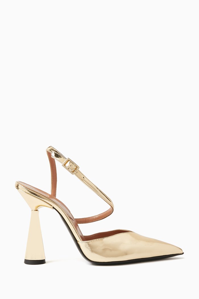 

Arya 100 Slingback Pumps in Metallic Leather, Gold
