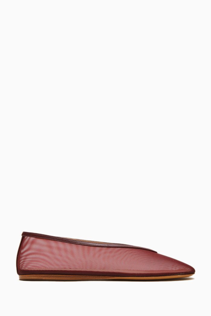 Luna Ballerina Flats in Mesh, Red