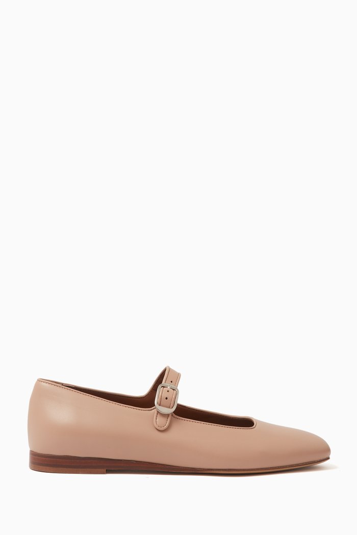 

Mary Jane Ballerinas in Leather, Neutral