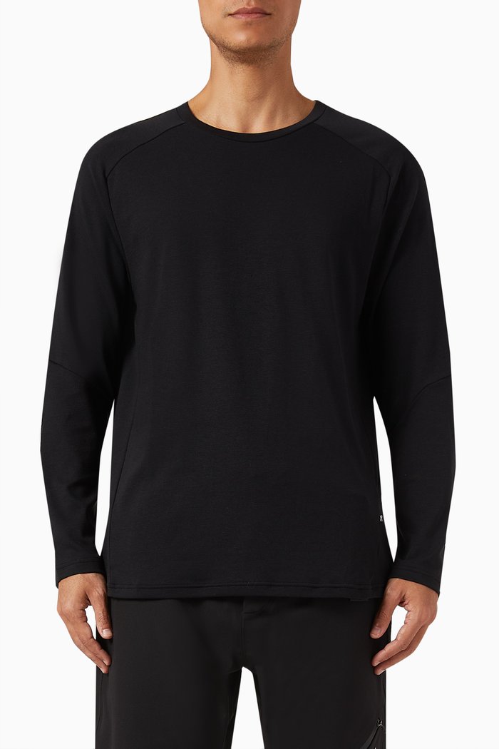 

Focus Long-sleeve T-shirt in Cotton-blend, Black