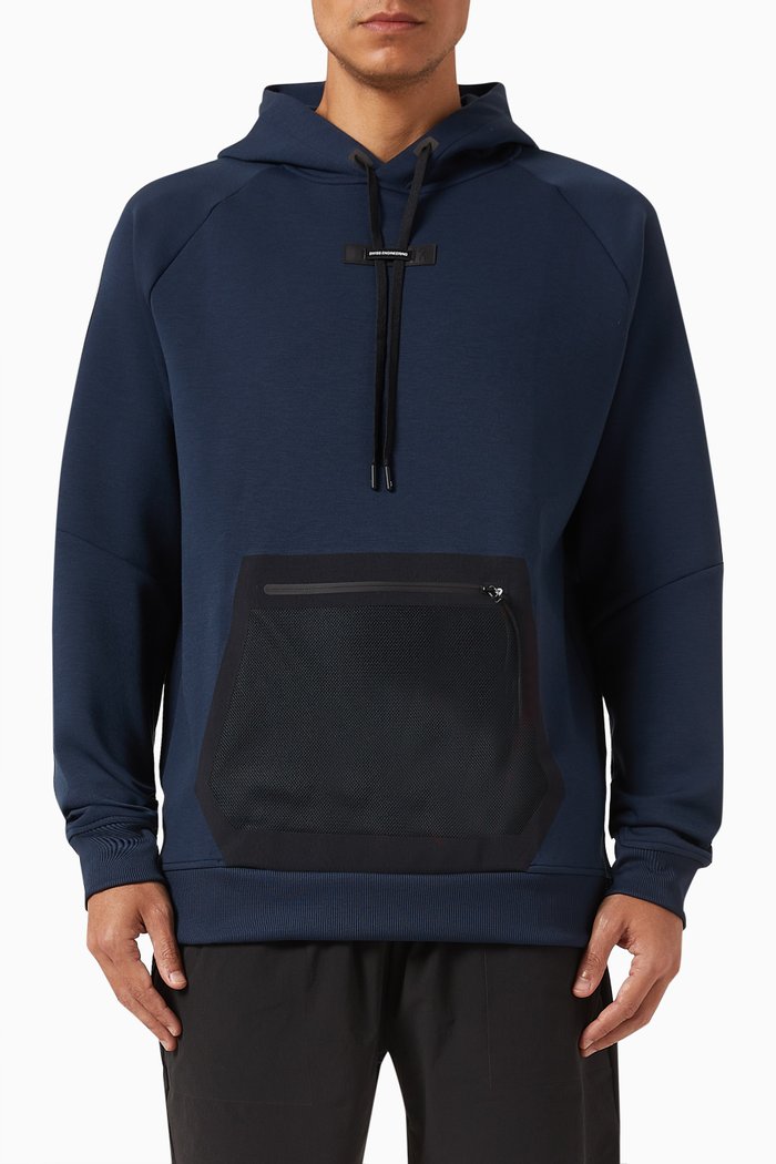 

Hoodie in Recycled Polyester-blend, Blue
