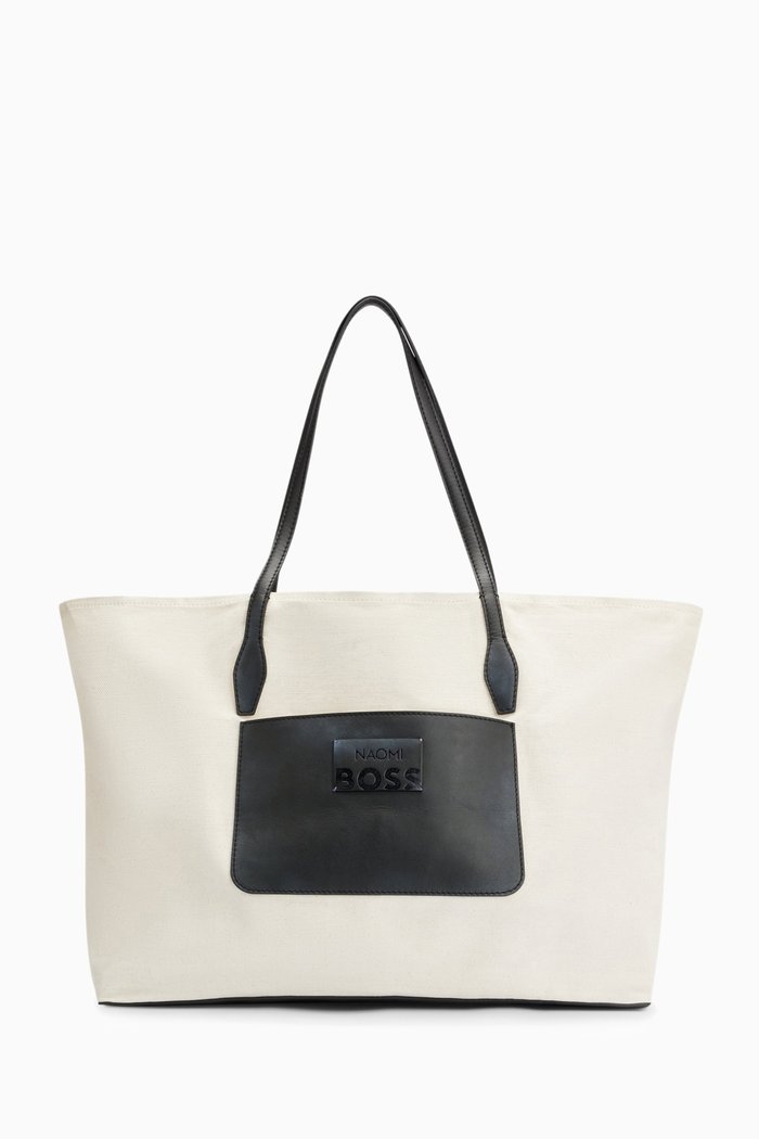 

x NAOMI Shopper Bag in Canvas, Neutral