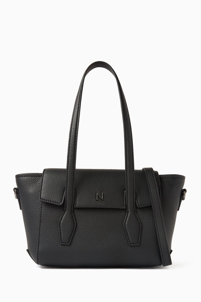 

x Naomi Tote Bag in Leather, Black