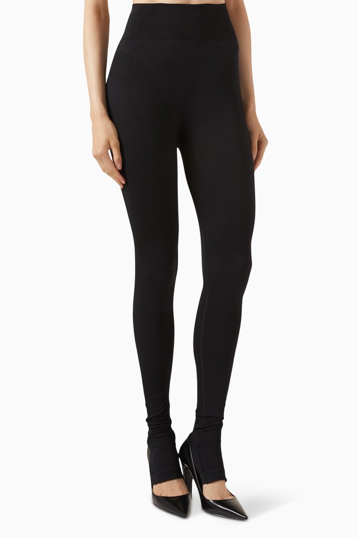 

x Naomi Logo Leggings in Stretch Jersey, Black
