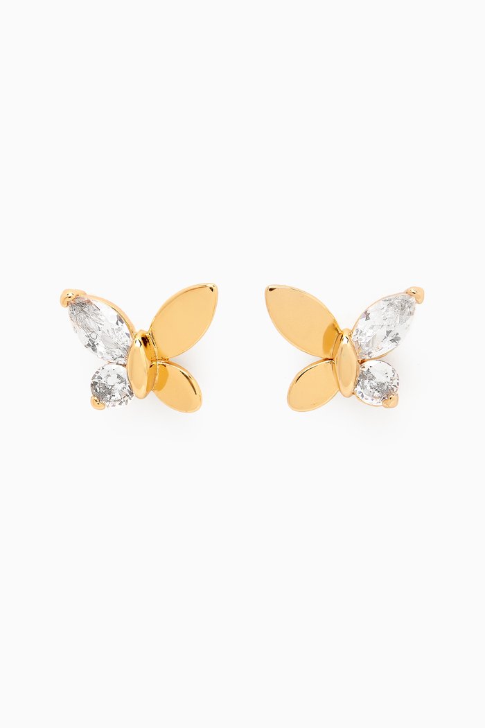 

Social Butterfly Stud Earrings in Plated Metal, Gold