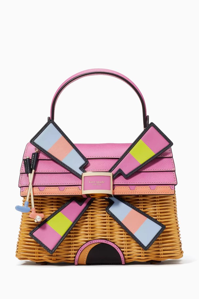 

Tee Time Windmill Top-handle Bag in Wicker, Multicolour