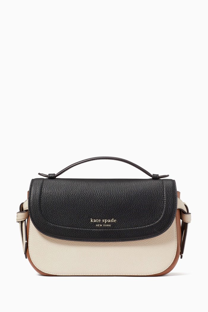 

Knott Colour-block Crossbody Bag in Pebbled Leather, Brown