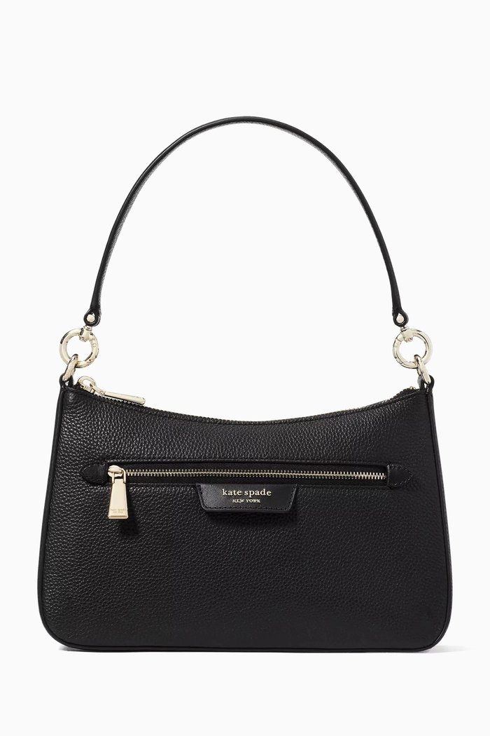 

Hudson Convertible Crossbody Bag in Leather, Black