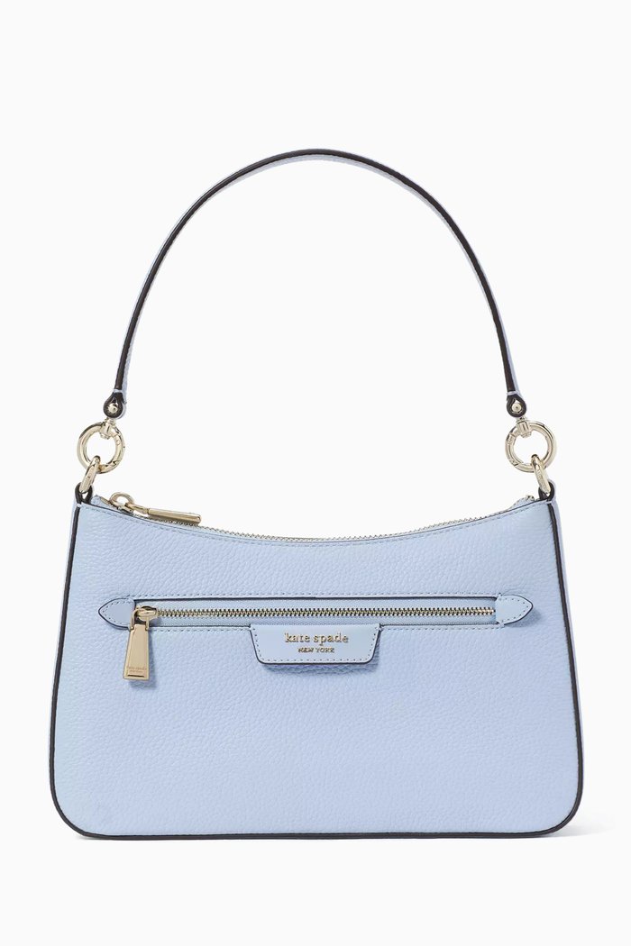 

Hudson Convertible Crossbody Bag in Leather, Blue