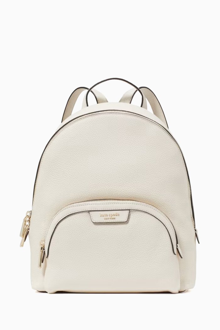 

Medium Hudson Backpack in Pebbled Leather, White