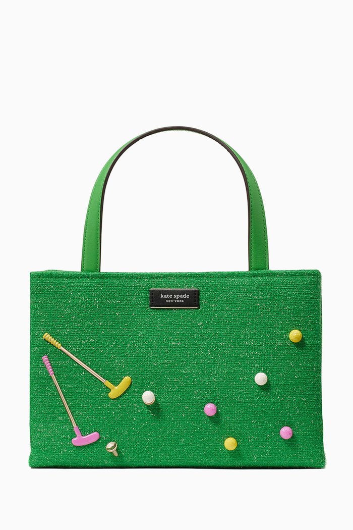 

Small Sam Icon Tote Bag in Astroturf Fabric, Green