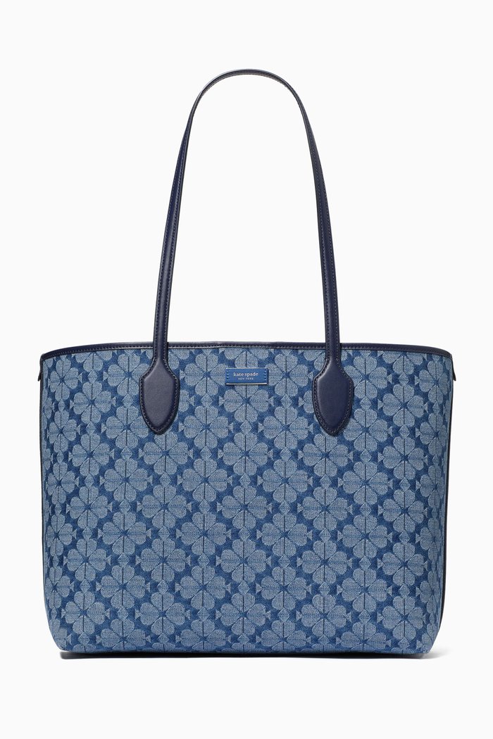 

Large Bleecker Tote Bag in Jacquard Denim, Multicolour