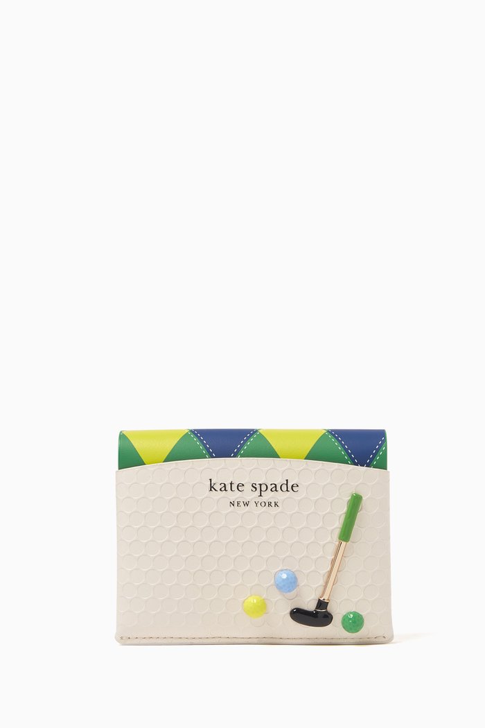 

Tee Time Card Case in Leather, White