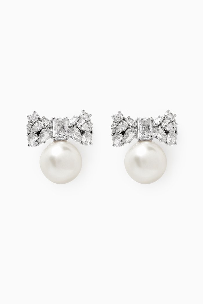 

Happily Ever After Statement Studs in Metal, Silver