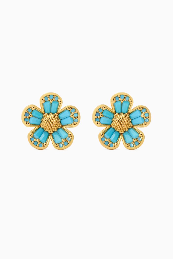 

Fleurette Stud Earrings in Metal, Blue