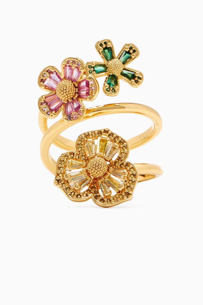 

Fleurette Wrap Ring in Metal, Multicolour