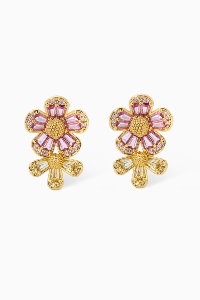 

Fleurette Double Stud Earrings in Metal, Multicolour