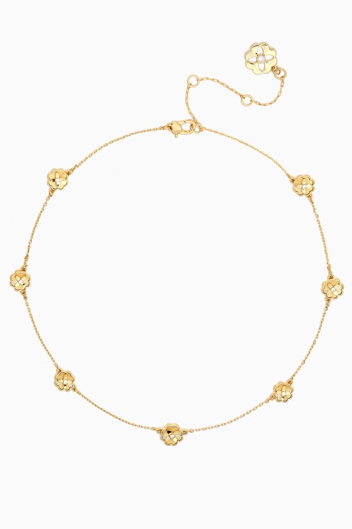 

Heritage Bloom Station Necklace in Plated Metal, Gold