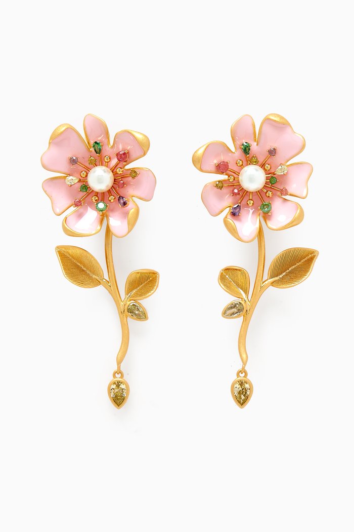 

Bloom in Colour Earrings in Plated Metal, Multicolour