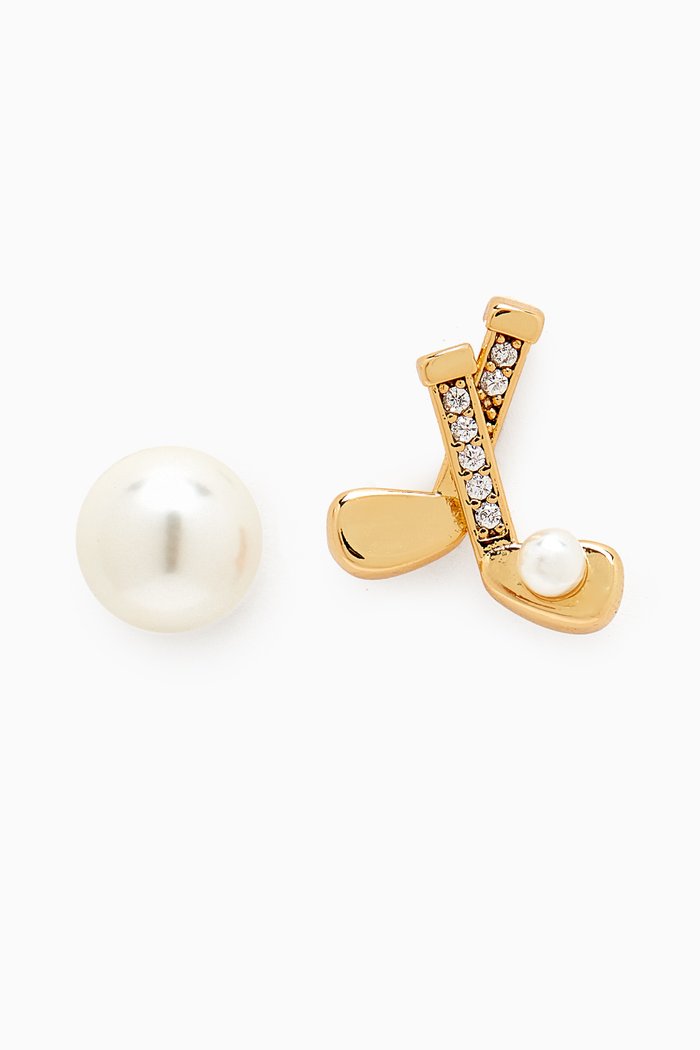 

Hole in One Mismatched Earrings in Plated Metal, Multicolour