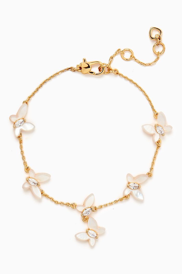 

Social Butterfly Bracelet in Plated Metal, White
