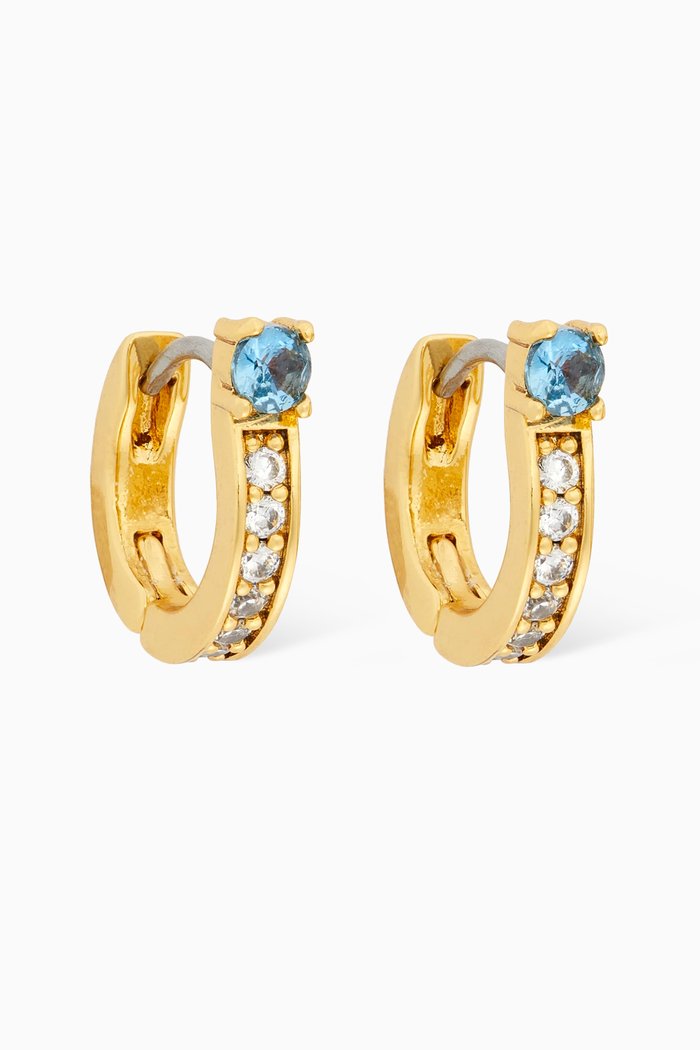 

Precious Delights Huggie Earrings in Plated Metal, Blue