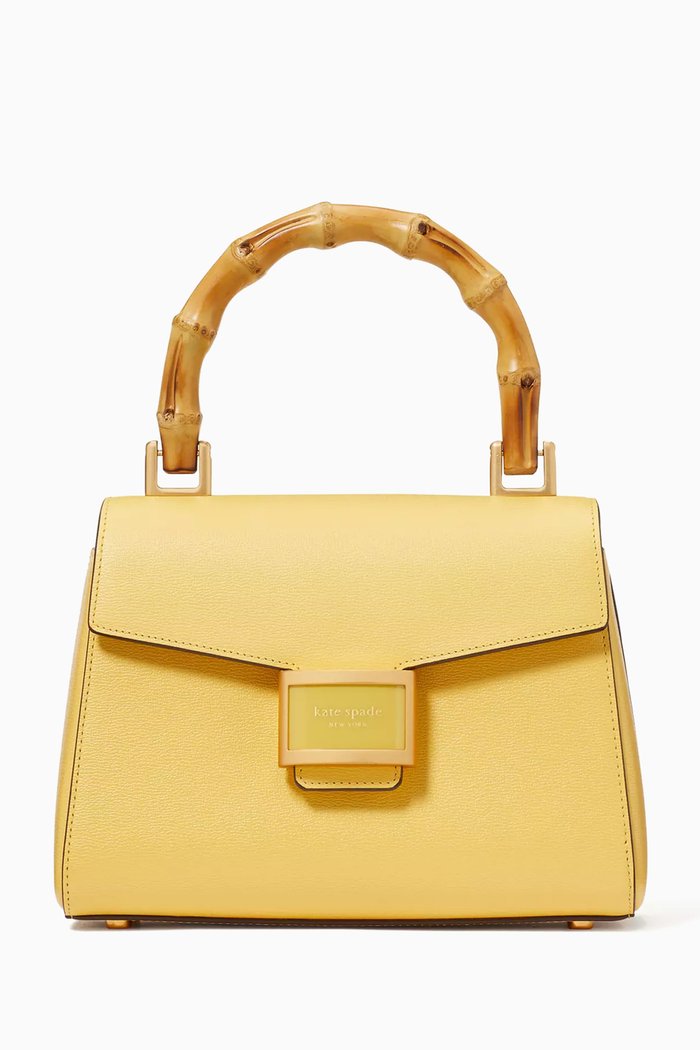 

Small Katy Top-handle Bag in Leather, Yellow