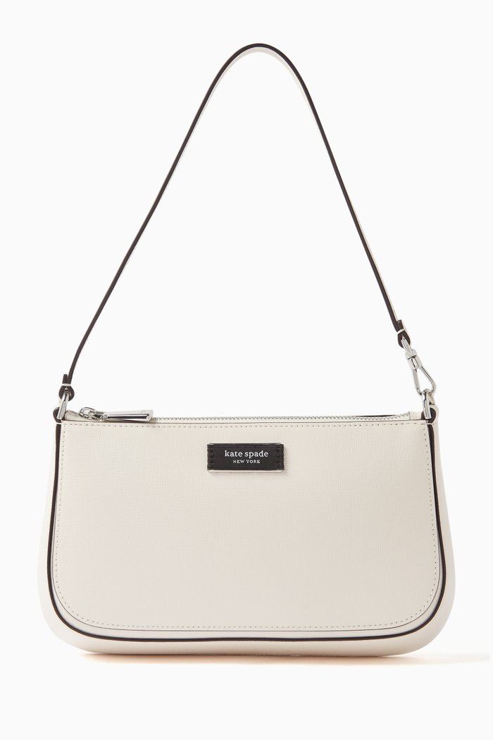 

Mini Sam Icon Pouchette Bag in Saffiano Leather, White