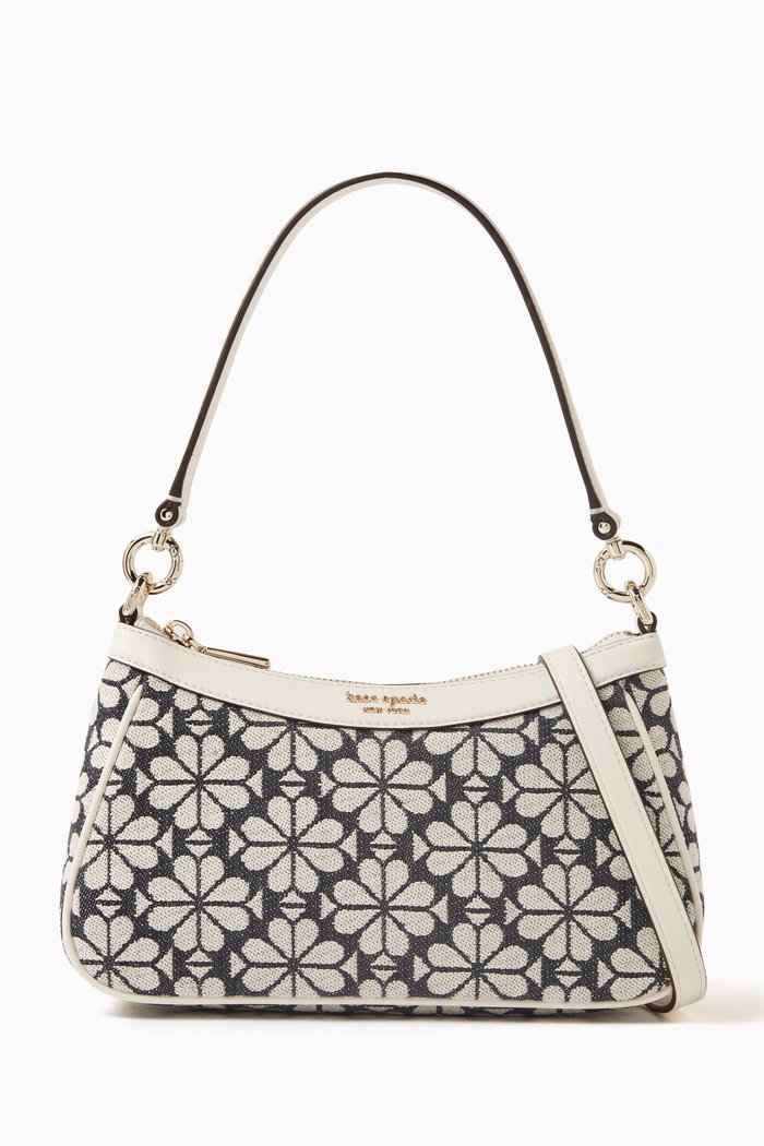 

Spade Flower Shoulder Bag in Jacquard, Grey