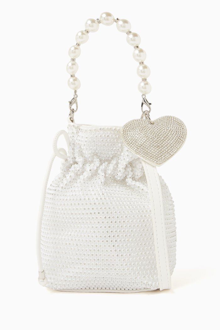 

Rhinestone-embellished Crossbody Bag, Silver