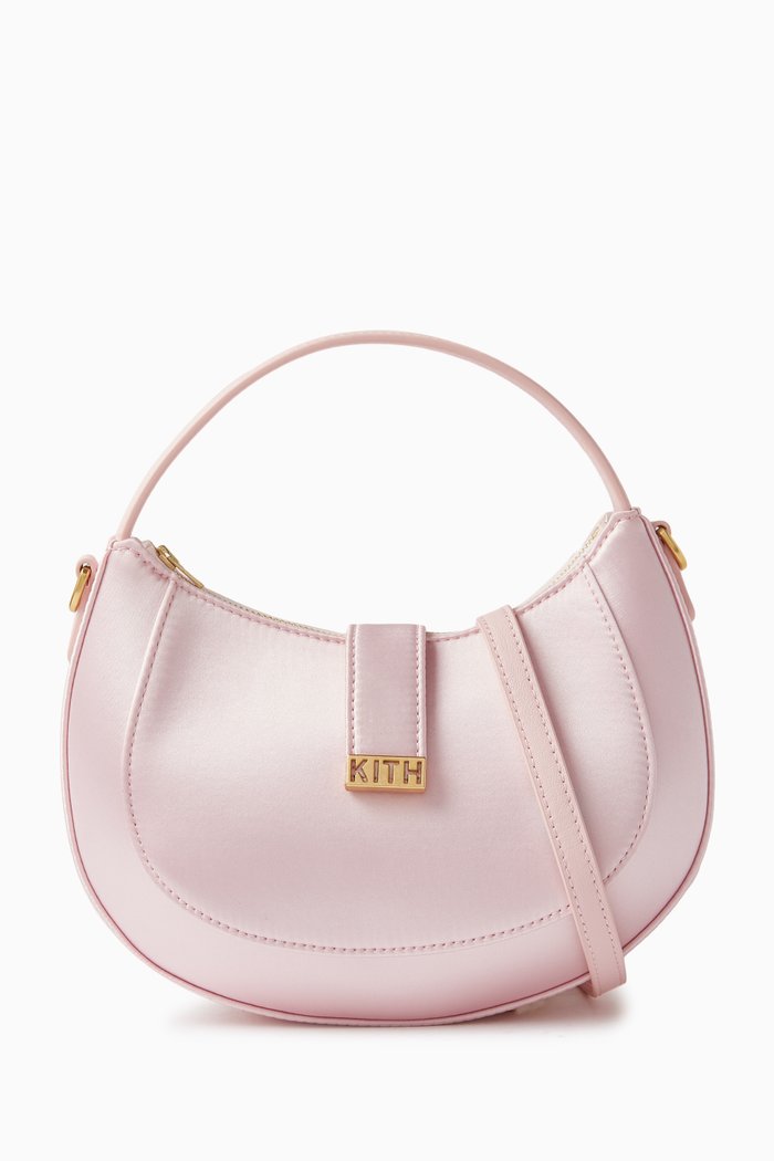 

Mini Saddle Bag in Satin, Pink