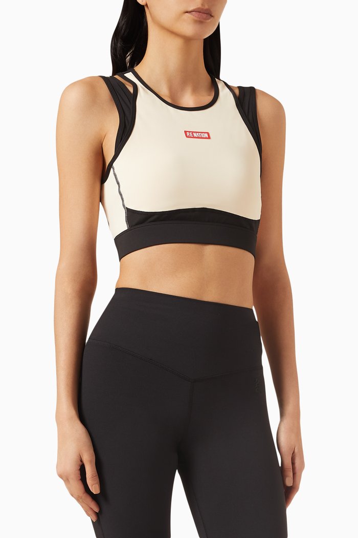 

Silverstone Sports Bra in Recycled Polyester, Neutral