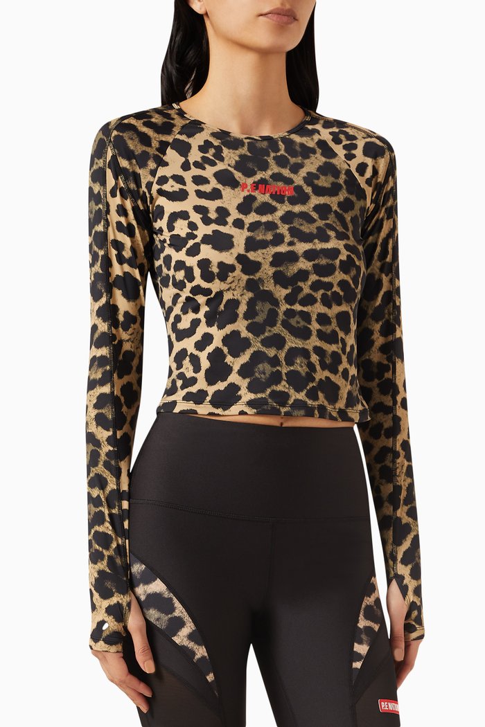 

Downforce Long Sleeve Active Top in Nylon, Brown
