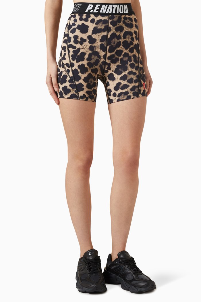 Downforce Biker Shorts in Recycled Polyester, Brown