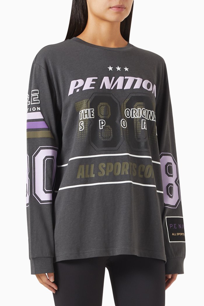 

Pitlane Long-sleeved T-shirt in Cotton-hemp Blend, Grey