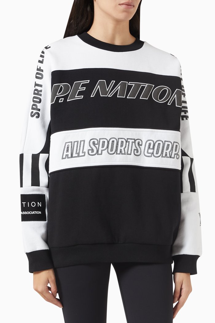 

Track Record Sweatshirt in Organic Cotton, Black