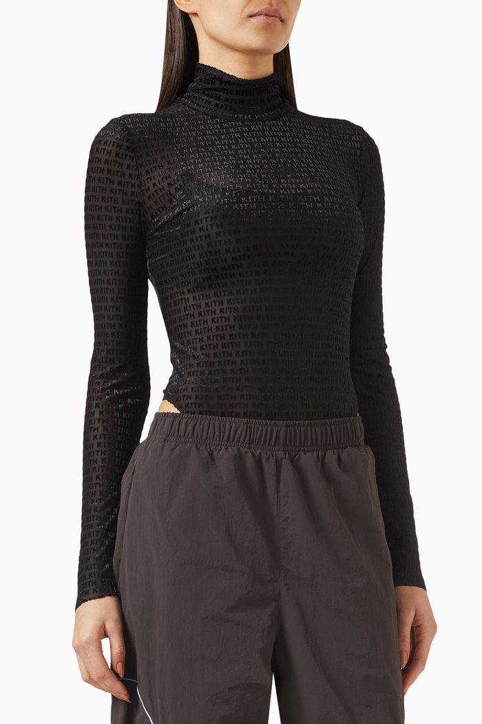 

Monogram Bodysuit in Velvet, Black