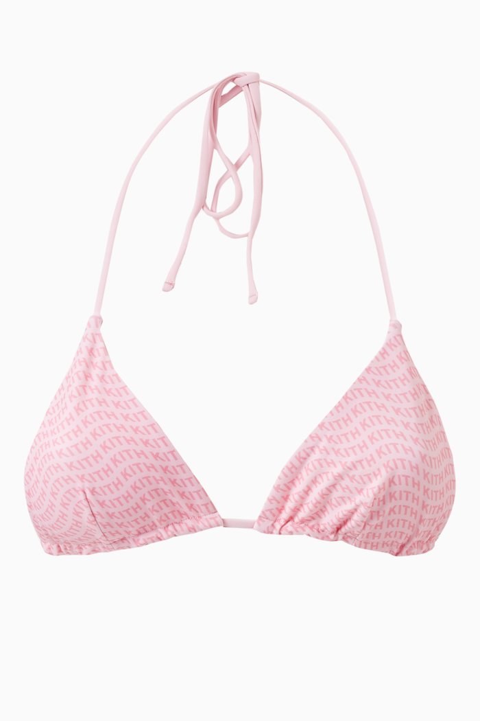 

Talia II Monogram Tie Bikini Top, Pink
