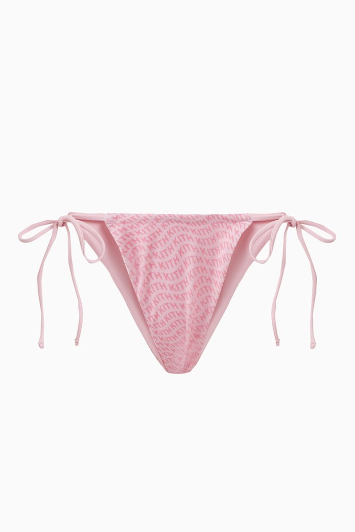 

Tova Monogram Wave Tie Bikini Briefs, Pink