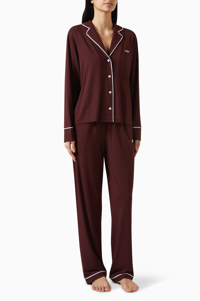 

Pyjama Set in Modal-jersey, Burgundy