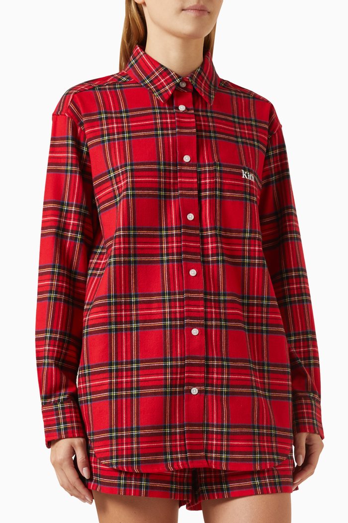 

Plaid Ora Boxer Pyjama Set in Brushed Cotton, Multicolour