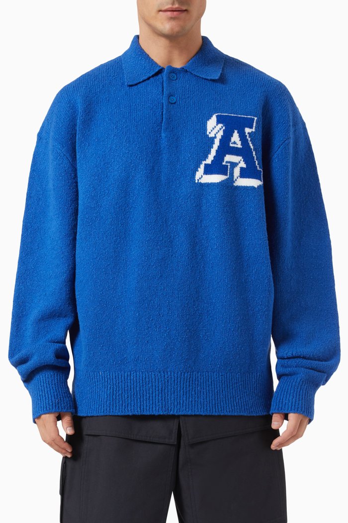 

Team Polo Sweater in Cotton-blend, Blue