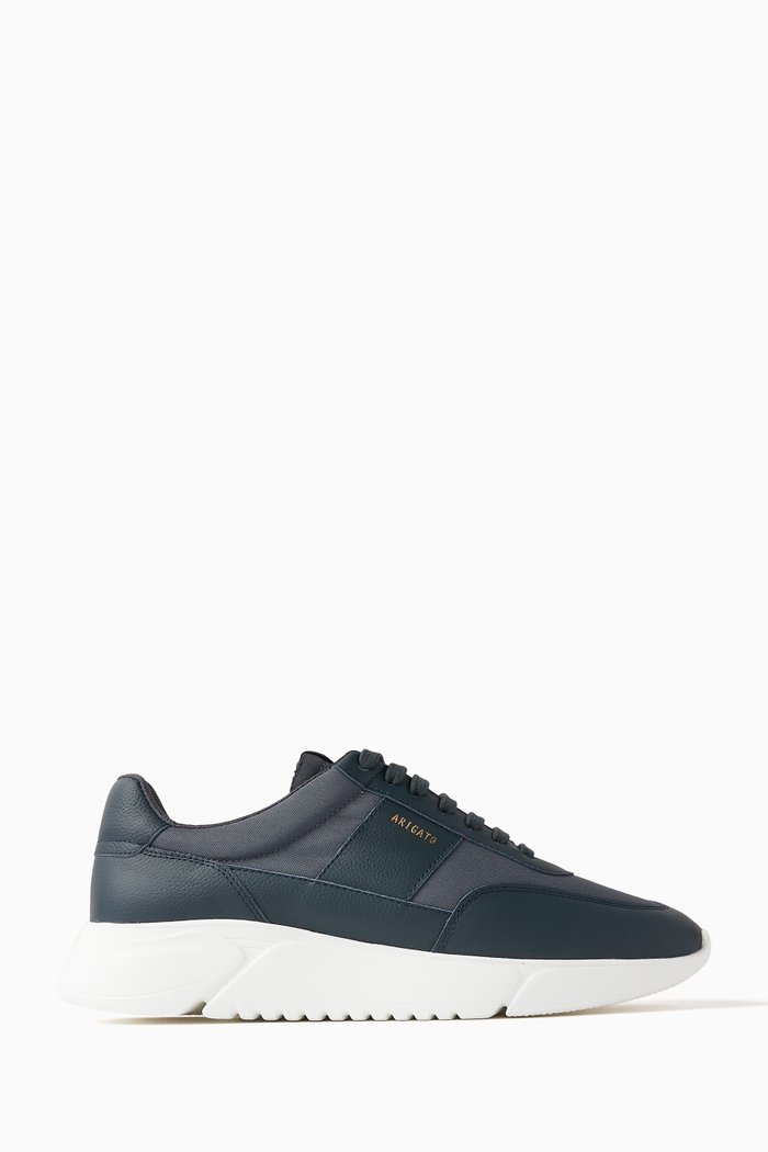 

Genesis Vintage Runner Sneakers in Leather & Recycled Nylon, Blue