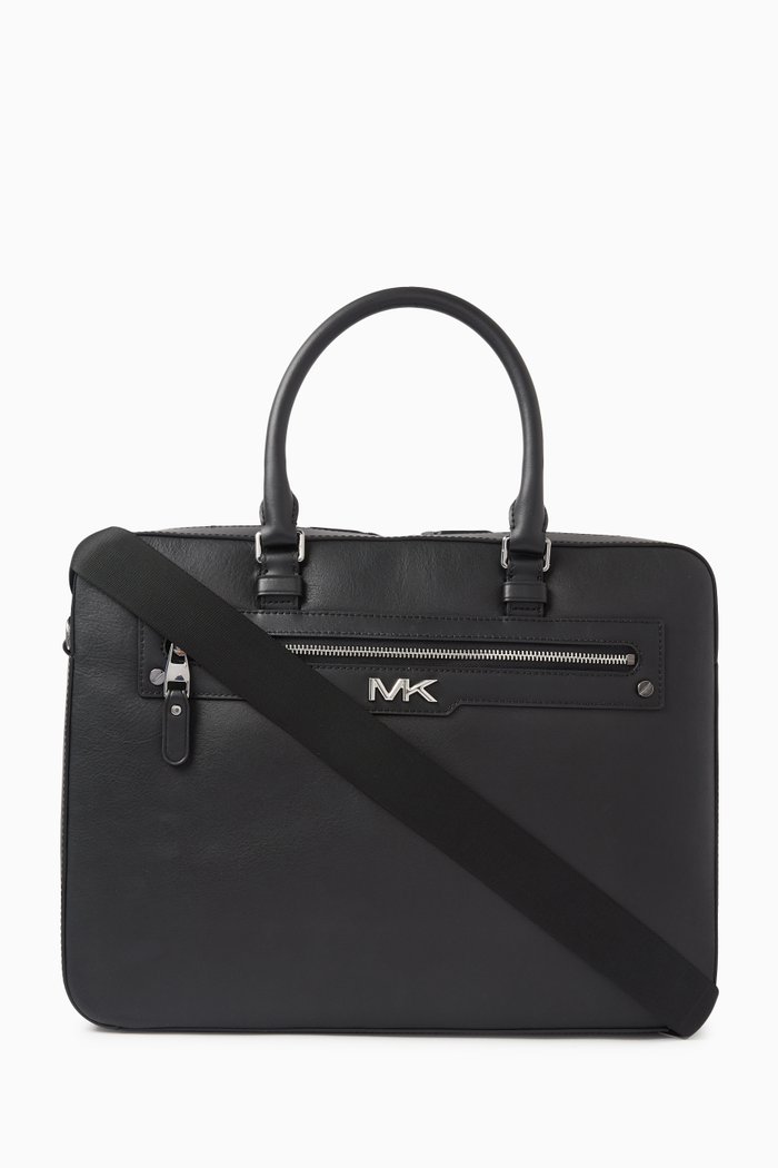 

Large Varick Briefcase in Smooth Leather, Black